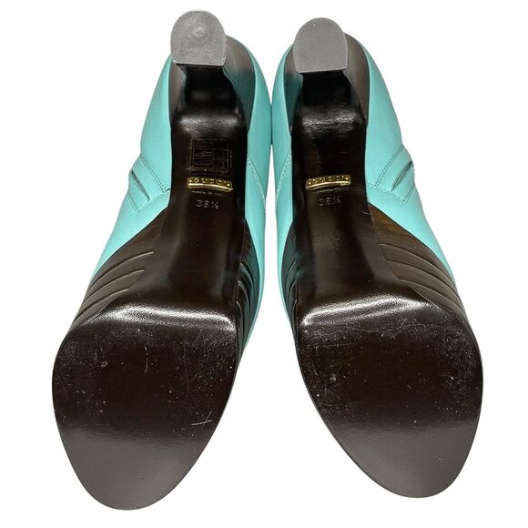 Gucci Aquamarine Teal Angel Feline Head Platform Knee High Zip Up Boot EU 36.5 - Picture 10 of 14